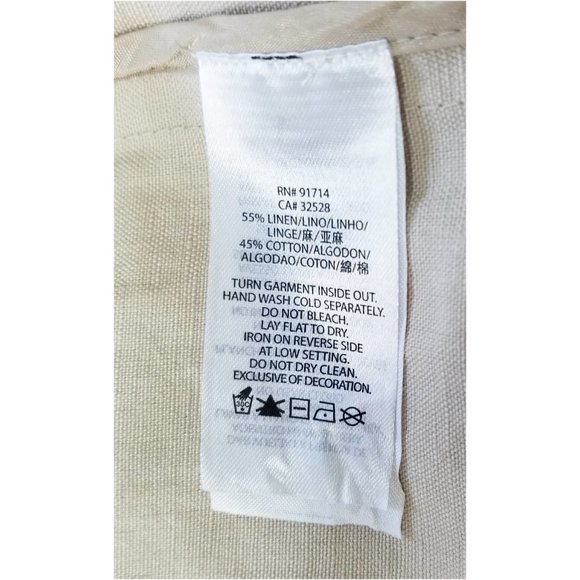 AX Armani Exchange Womens Linen Trench Coat Tan with Metallic Gold Thread  M - Picture 8 of 11